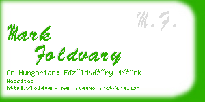 mark foldvary business card